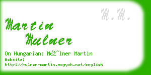 martin mulner business card